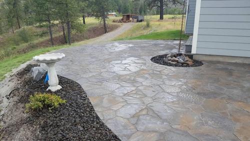 Patio with a pathway.