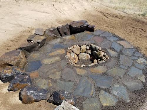 Fire Pit with rock pavers